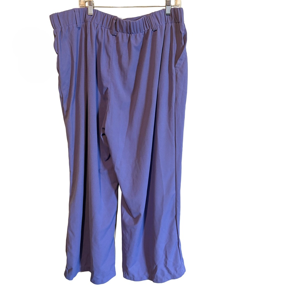 Halara High Waisted Wide Leg Pleated Athleisure Trousers Purple Womens 1X NWT